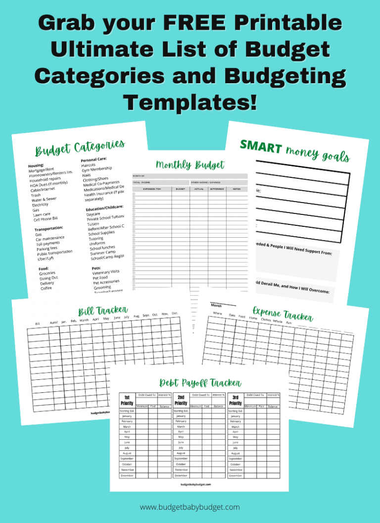 The Ultimate List of Budget Categories (Free Printable) Budget Baby